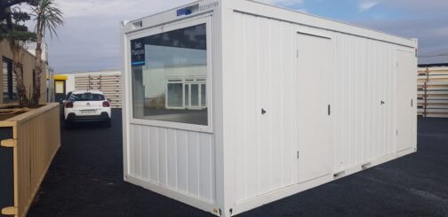 BATIMODULE 20′ Bureau semi vitré + cabine accueil