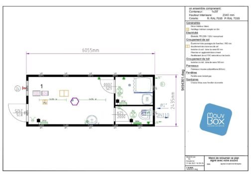 BATIMODULE 20′ Guardaroba (WC-DOCCIA-LAVABO) - Image 2