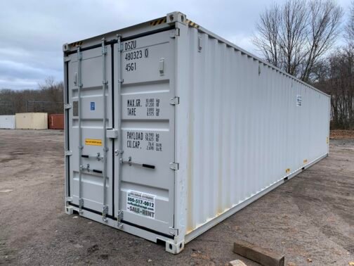 Nuovo container standard da 40 piedi per la spedizione e lo stoccaggio - a tenuta di vento e acqua - grigio 40′