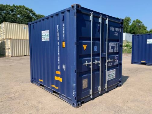 Nuovo container per spedizioni/magazzino alto 10′ x 8′ x 8,5′ - a tenuta di vento e acqua - BLU