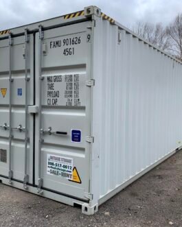 Nuovo container standard da 40 piedi per la spedizione e lo stoccaggio – a tenuta di vento e acqua – grigio 40′ x 8′ x 8,5′ di altezza –